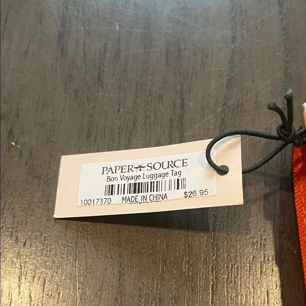 Paper Source Travel Tag with Red and Orange Accents